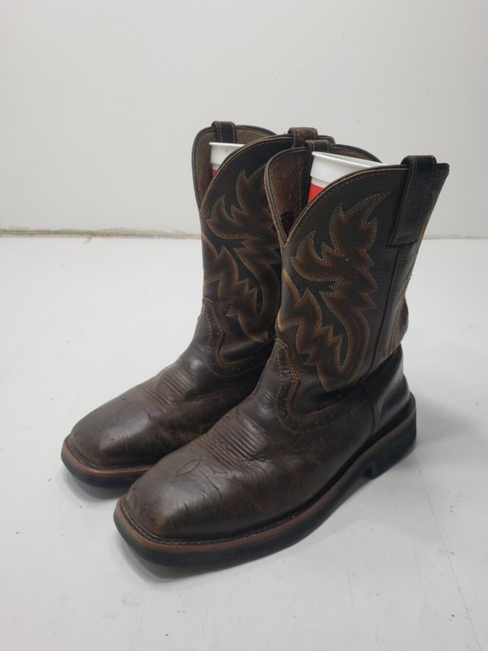 Wolverine W10702 Rancher Steel Toe Western Work Boots Brown Leather Mens 9.5M